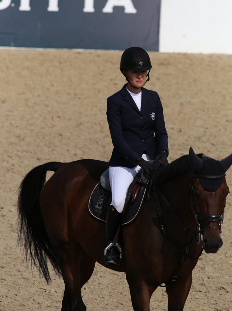 Marta Ortega durante un concurso hípica