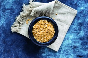 Bowl of polish wheat on cloth