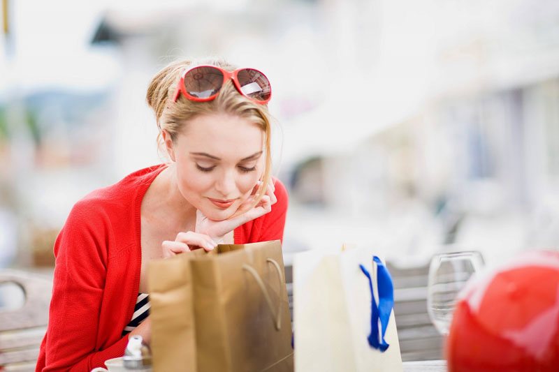 woman in a street cafe