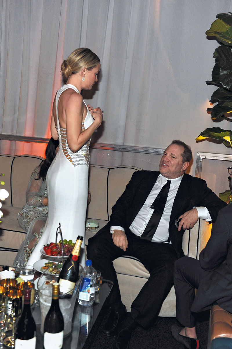 BEVERLY HILLS, CA - JANUARY 11: Actress Kate Hudson (L) and producer Harvey Weinstein attend The Weinstein Company & Netflix's 2015 Golden Globes After Party presented by FIJI Water, Lexus, Laura Mercier and Marie Claire at The Beverly Hilton Hotel on January 11, 2015 in Beverly Hills, California. (Photo by Angela Weiss/Getty Images for TWC)